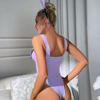 Purple PU Leather Corset