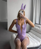 Purple PU Leather Corset