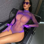 Sexy one-piece mesh underwear for high elasticity stretch transparent fishnet tights