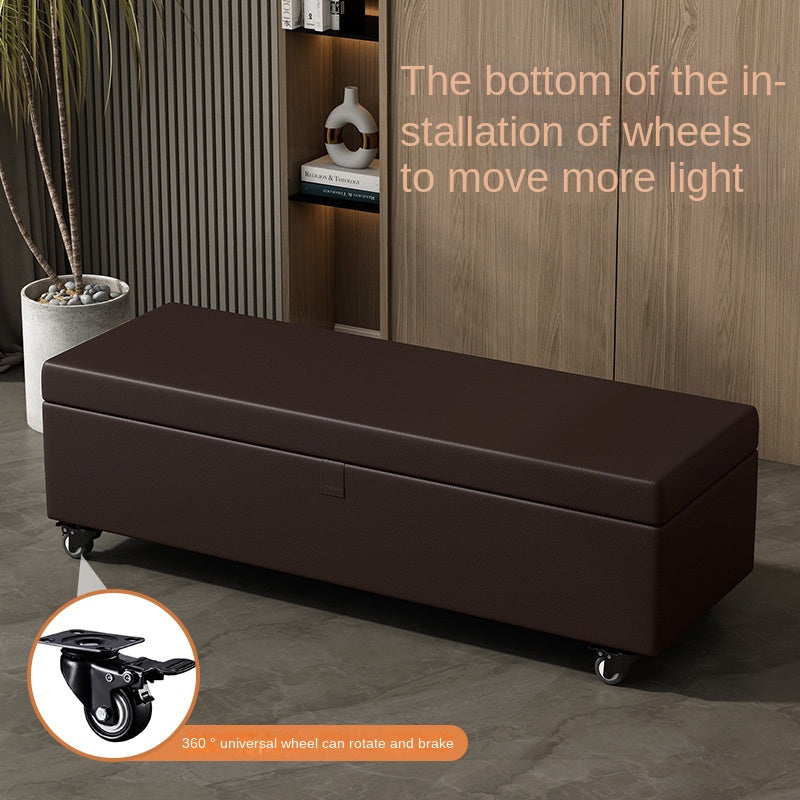 Multifunctional Privacy Storage Sofa Stool with Lock and Wheels Discreet Doll Storage Cabinet