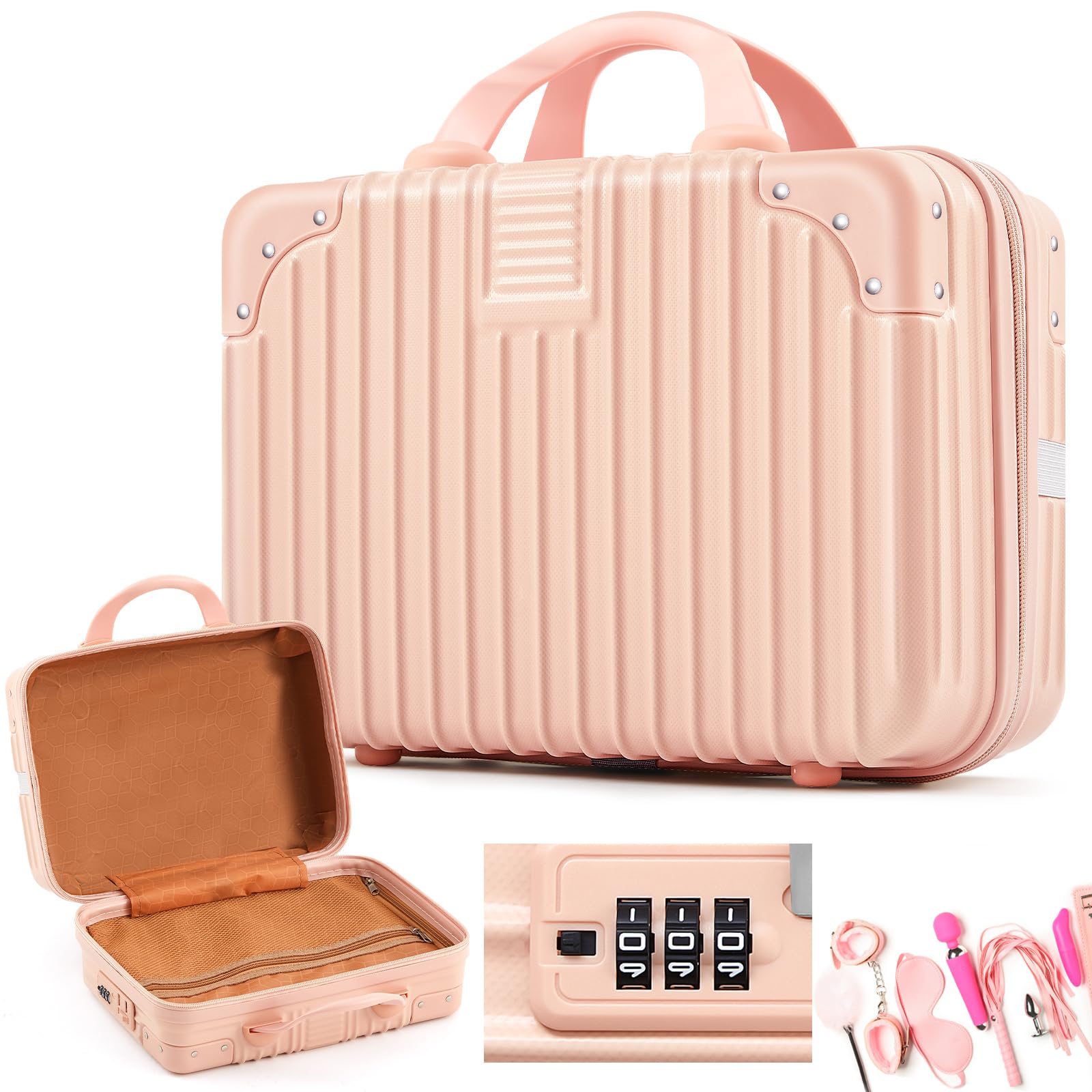 Portable Mini Hardshell Travel Case Discreet Waterproof Storage Box for Personal Items