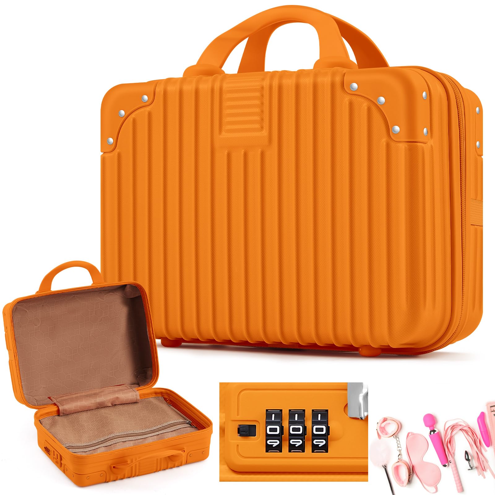 Portable Mini Hardshell Travel Case Discreet Waterproof Storage Box for Personal Items
