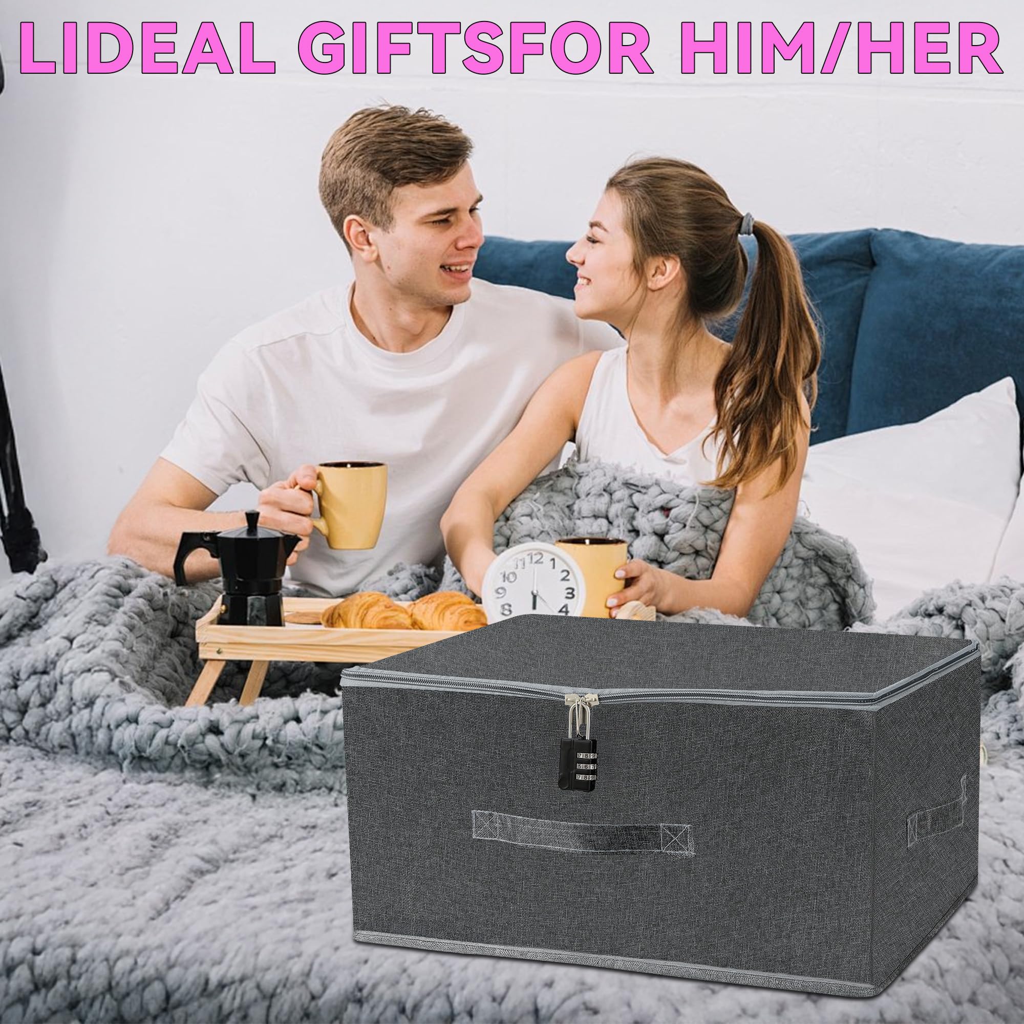 Discreet Lockable Adult Toy Storage Box with Combination Lock Foldable Waterproof Case