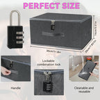 Discreet Lockable Adult Toy Storage Box with Combination Lock Foldable Waterproof Case