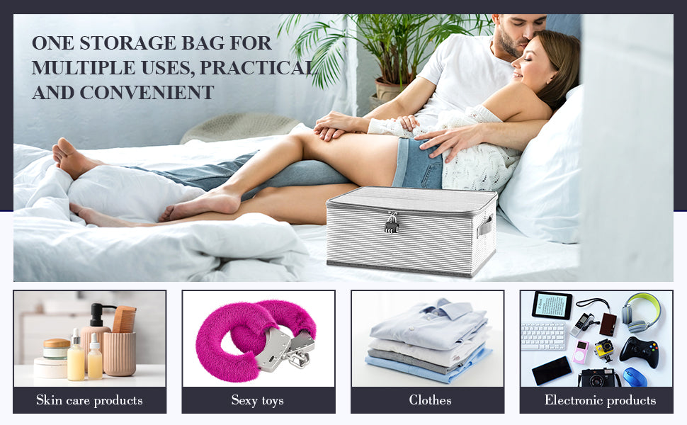 Discreet Lockable Storage Box with Password Lock for Personal Items and Accessories