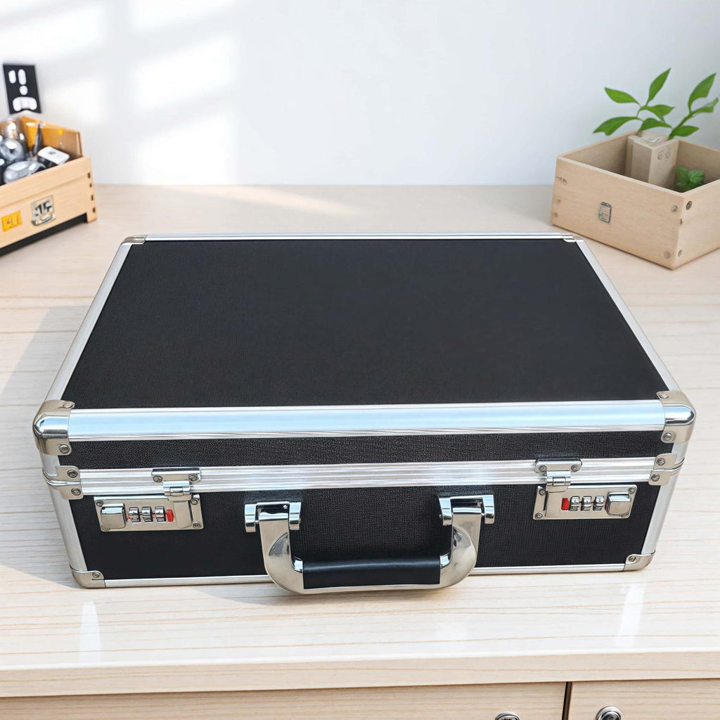 Premium Aluminum Briefcase with 3-Digit Combination Lock Discreet Privacy Storage Case