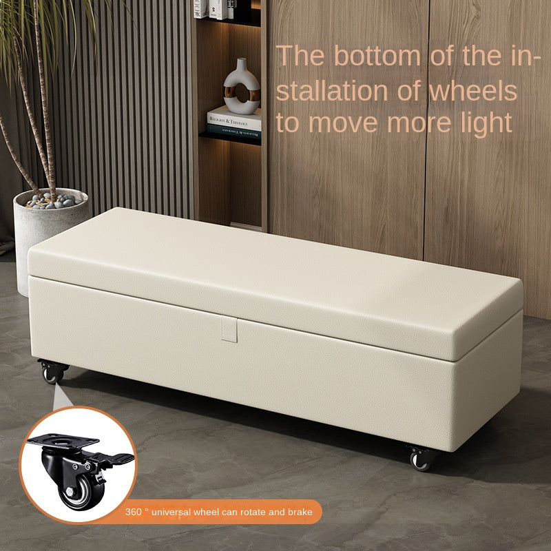 Multifunctional Privacy Storage Sofa Stool with Lock and Wheels Discreet Doll Storage Cabinet