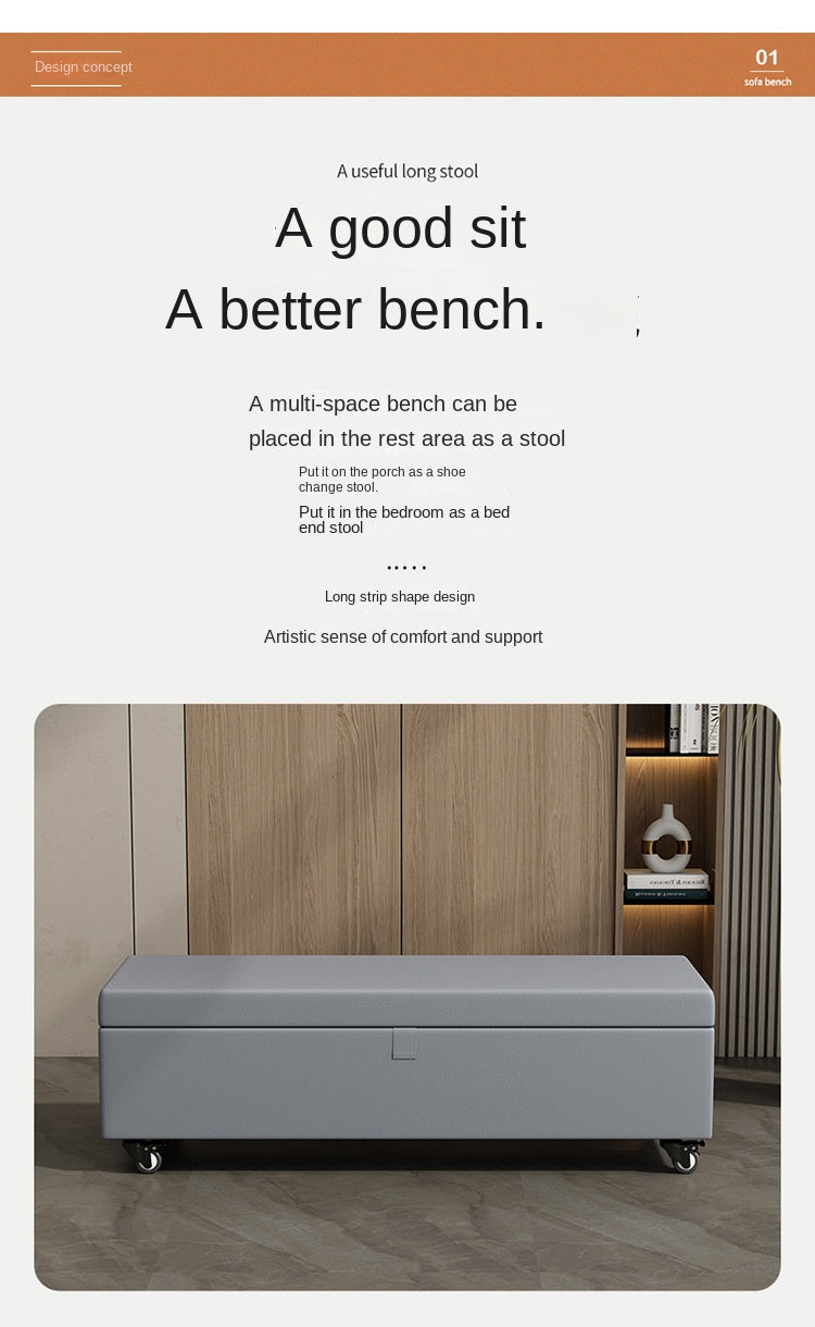 Multifunctional Privacy Storage Sofa Stool with Lock and Wheels Discreet Doll Storage Cabinet