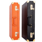 Luxury Vintage PU Leather Storage Briefcase with Dual Combination Locks 53cm Long