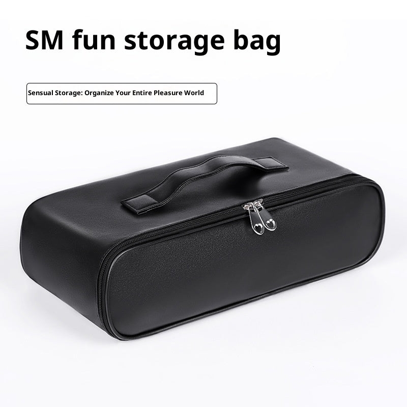 Premium PU Leather Waterproof Storage Bag for Adult Toys and BDSM Gear Discreet Carrying Case