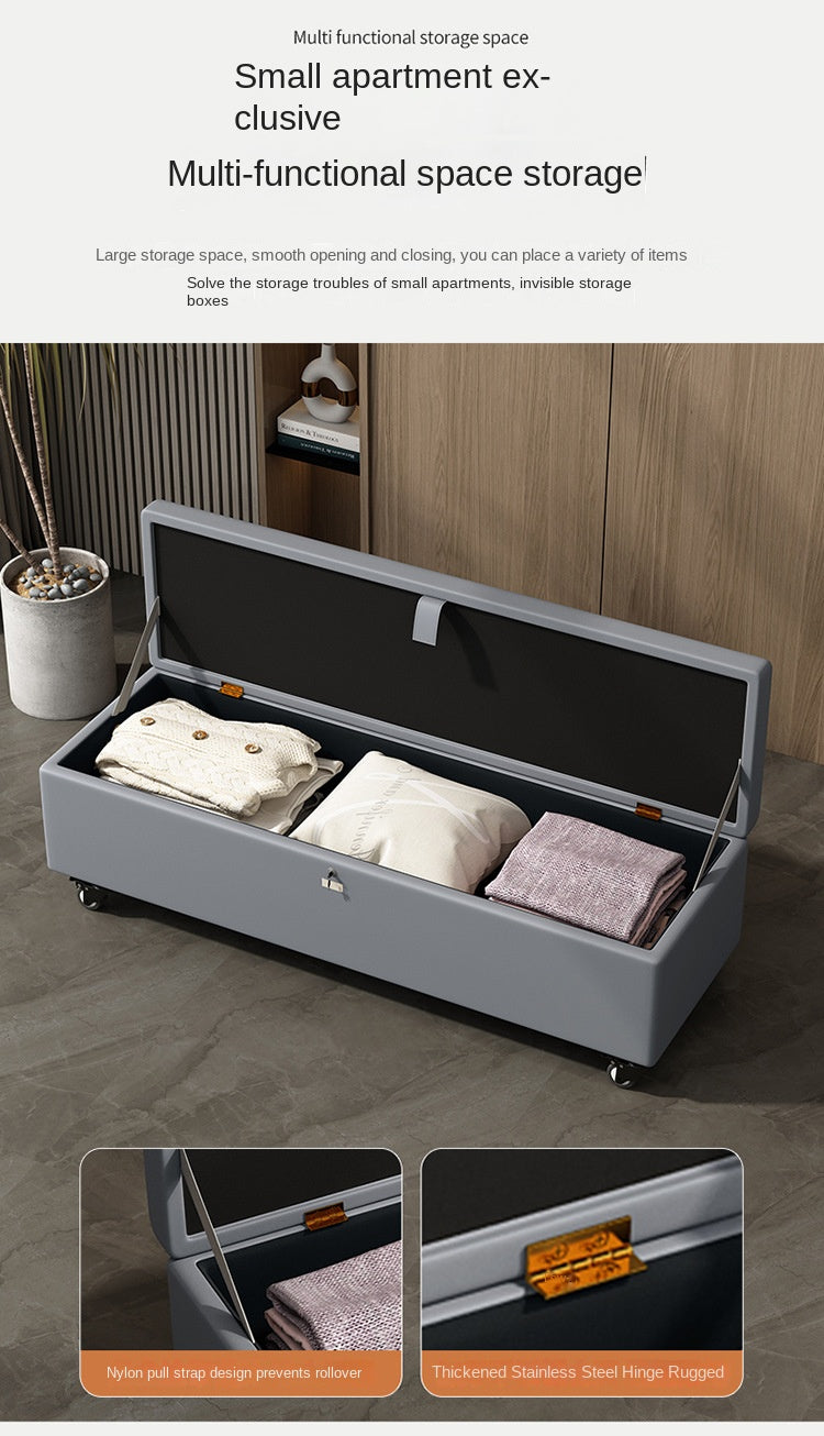 Multifunctional Privacy Storage Sofa Stool with Lock and Wheels Discreet Doll Storage Cabinet